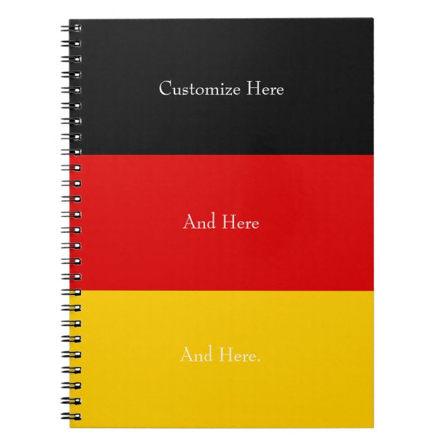 Germany Flag Colours Black Red Gold Personalised N Notebook (Front)