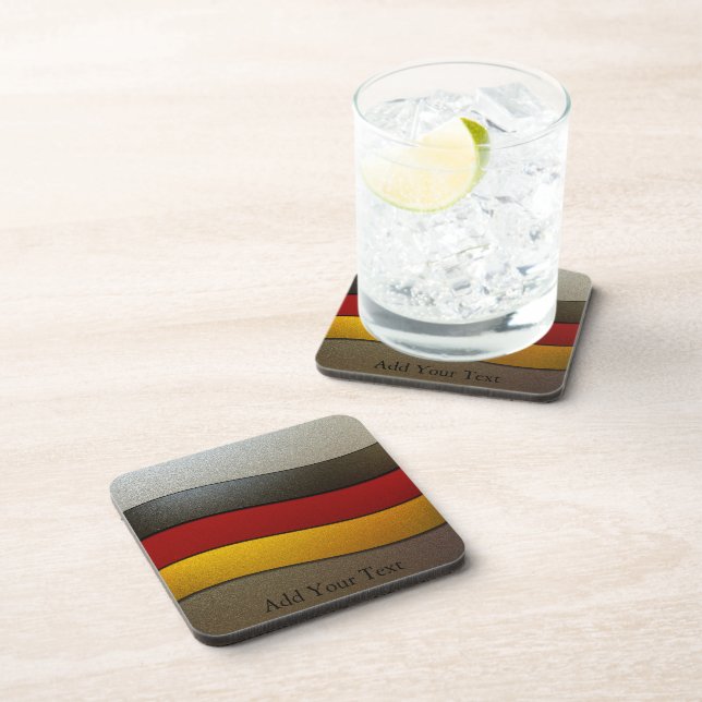 Germany Flag Colours-Chrome by Shirley Taylor Coaster (Right Side)