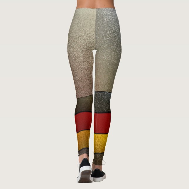 Germany Flag Colours-Chrome by Shirley Taylor Leggings (Back)