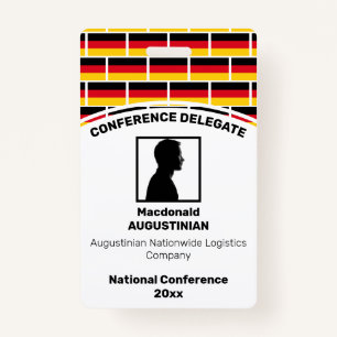GERMANY FLAG Customised Logo Photo ID Name ID Badge