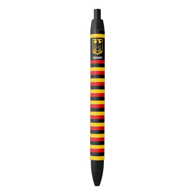 Germany Flag Cute Patriotic Black Ink Pen (Front Vertical)