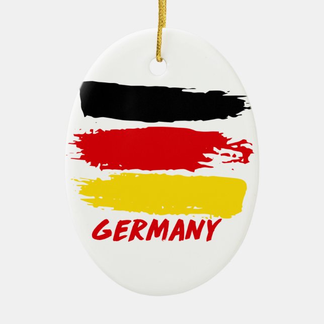 Germany flag designs ceramic tree decoration (Front)