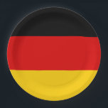 Germany flag - Deutschland Paper Plate<br><div class="desc">The flag of Germany - Deutschland is a tricolour consisting of three equal horizontal bands displaying the national colours of Germany  black,  red,  and gold.
#germany #german #deutschland #berlin #patriotic #flag</div>