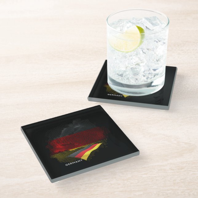 Germany flag glass coaster (Angled)