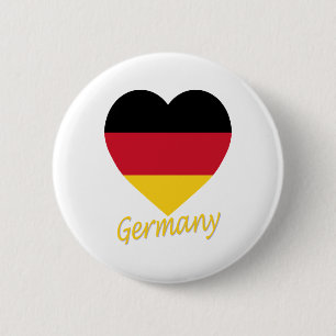 Germany Flag Heart 6 Cm Round Badge