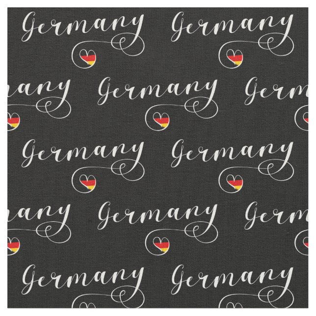 Germany Flag Heart, Deutschland  Fabric (Close Up)