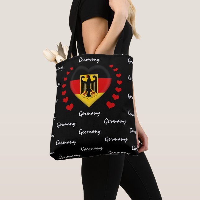 Germany Flag & Heart German Flag fashion /sport Tote Bag (Close Up)