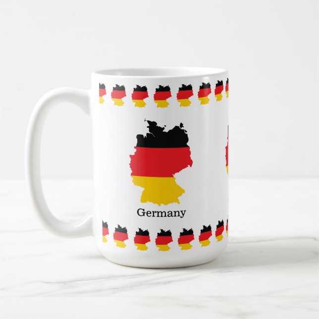 Germany Flag in Map Souvenir Design Coffee Mug (Left)