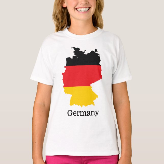 Germany Flag in Map Souvenir Design T-Shirt (Front)