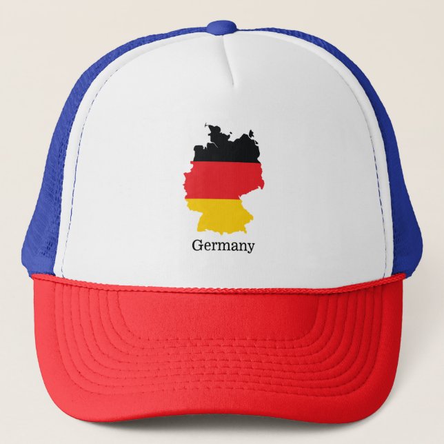 Germany Flag in Map Souvenir Design Trucker Hat (Front)