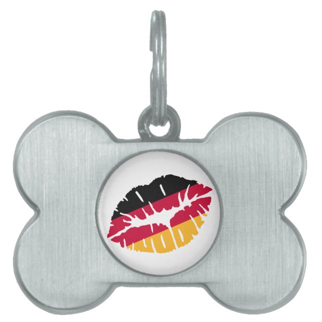 Germany flag kiss pet name tag (Front)
