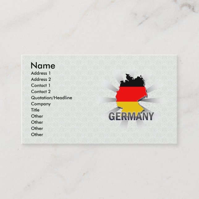 Germany Flag Map 2.0 Business Card (Front)