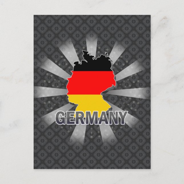 Germany Flag Map 2.0 Postcard (Front)