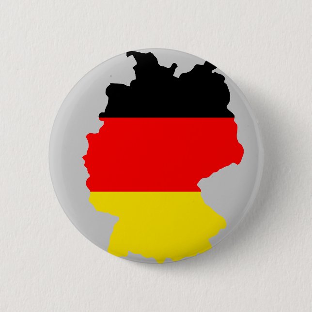 Germany flag map 6 cm round badge (Front)