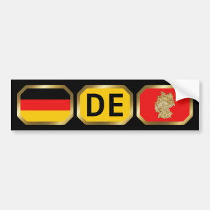 Germany Flag Map Code Bumper Sticker