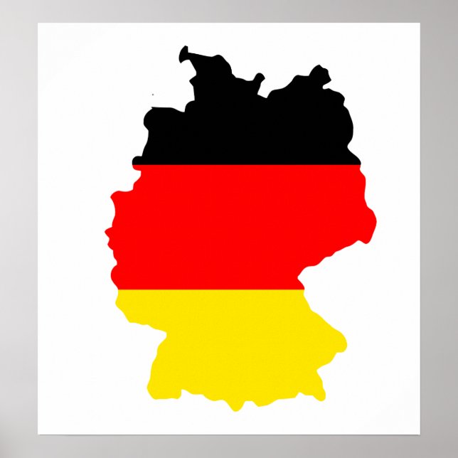 Germany Flag Map full size Poster (Front)