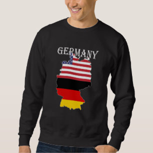 Germany Flag Map USA Ancestry Expatriate Expat Sweatshirt