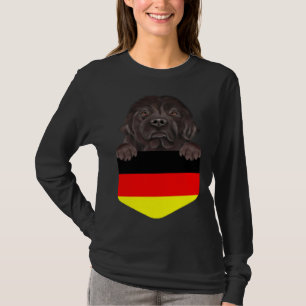 Germany Flag Newfoundland Dog In Pocket T-Shirt