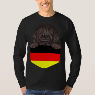 Germany Flag Newfoundland Dog In Pocket T-Shirt