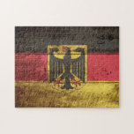 Germany Flag on Old Wood Grain Jigsaw Puzzle<br><div class="desc">Germany Flag on Old Wood Grain Feel free to modify the design according to your own preferences. You may change the design location, orientation, background colours and size. Also, you may add your own text, or slogan set its font, location and size, all in order to create the ultimate personal...</div>