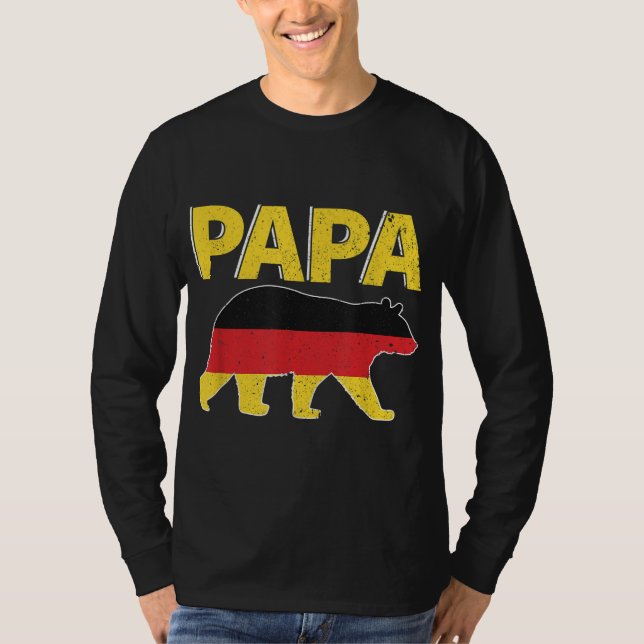 Germany Flag Papa Bear German Dad Father's Day Gif T-Shirt (Front)