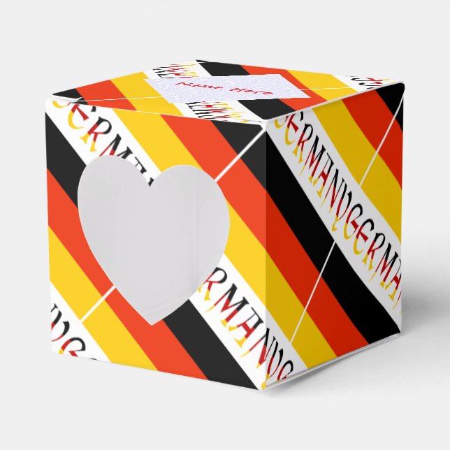 Germany Flag Personalised Heart Favour Box (Front Side)