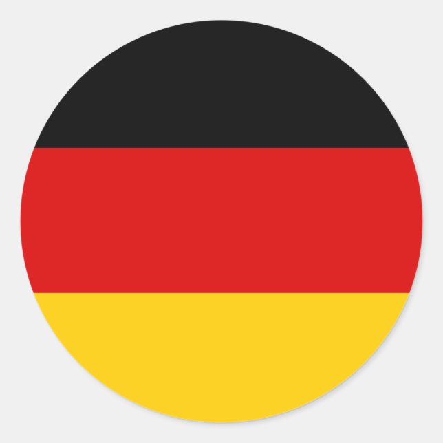 Germany flag quality classic round sticker (Front)