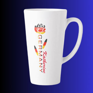 Germany Flag Rose Personalised Large Latte Mug