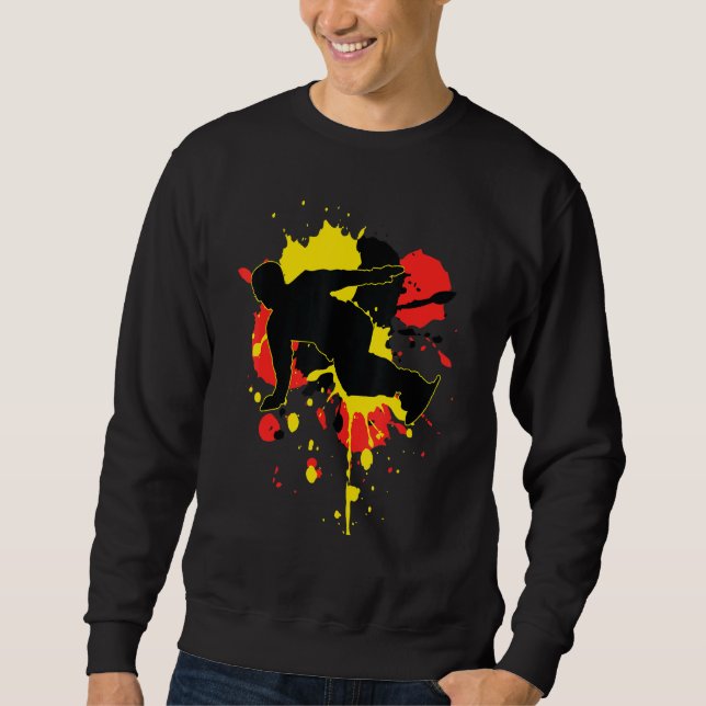 Germany Flag Snowboarder  German Snowboarding Sweatshirt (Front)
