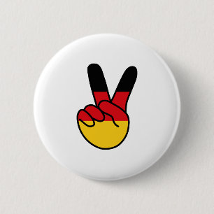Germany Flag V Sign 6 Cm Round Badge