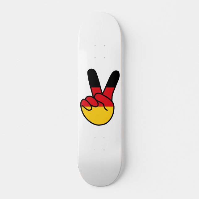 Germany Flag V Sign Skateboard (Front)