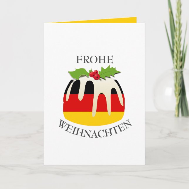 GERMANY FLAG | Weihnachtspudding | Festive Holiday Card (Front)