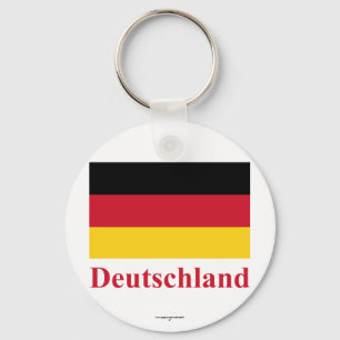 Germany Flag with Name in German Key Ring