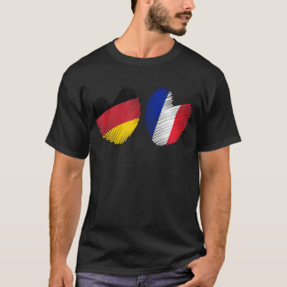 Germany France Heart German Flag French Flag Grung T-Shirt