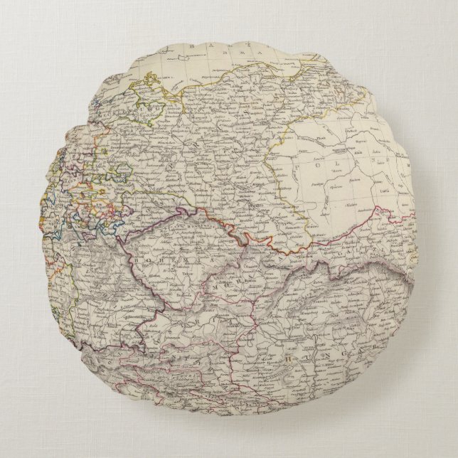 Germany general map round cushion (Front)