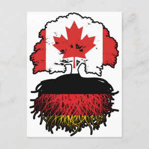 Germany German Canadian Canada Tree Roots Flag Postcard