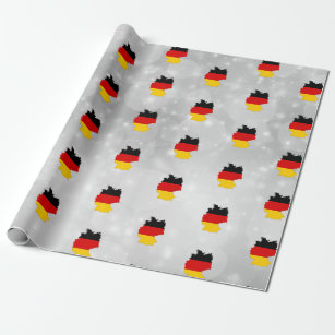 Germany German Flag Map Wrapping Paper