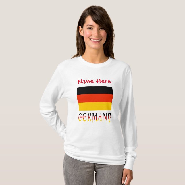 Germany German Flag Red Personalisation  T-Shirt (Front Full)