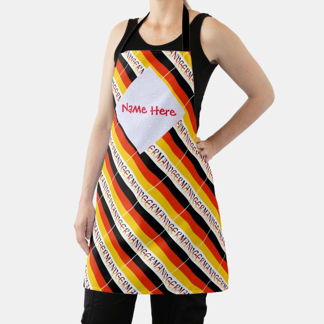 Germany German Flag Tiled Red Personalisation  Apron (Insitu)