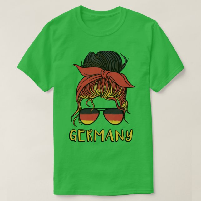 Germany Girl football World Cup German flag Deutsc T-Shirt (Design Front)