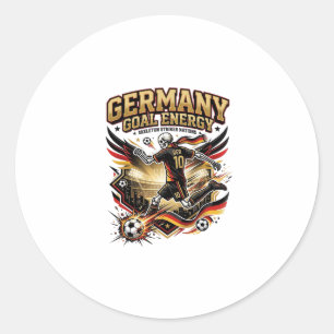 Germany Goal Energy Skeleton Striker Nations Bold  Classic Round Sticker