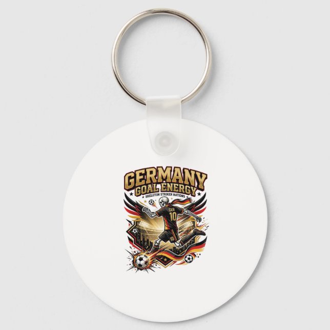 Germany Goal Energy Skeleton Striker Nations Bold  Key Ring (Front)