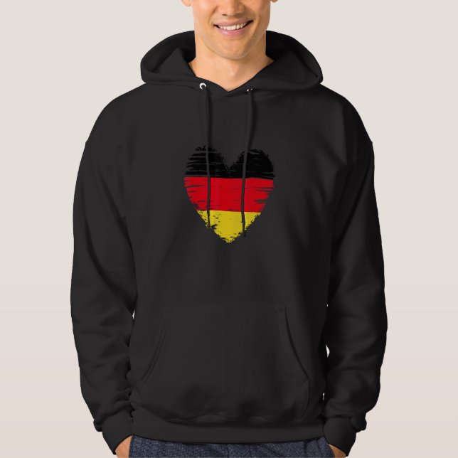Germany Heart German Flag German Pride Hoodie (Front)