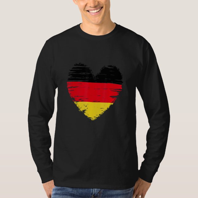 Germany Heart German Flag German Pride T-Shirt (Front)