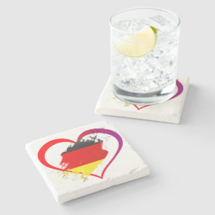 Germany heart stone coaster