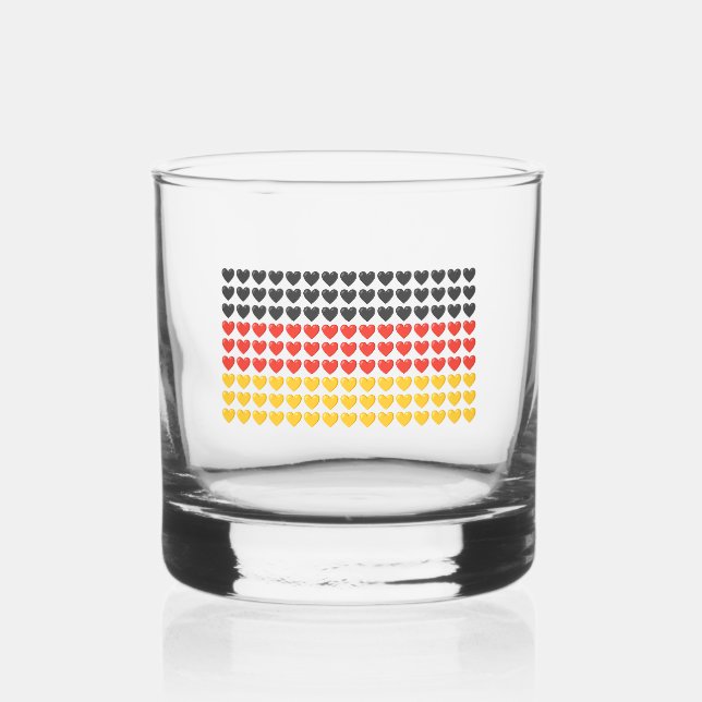 Germany HEARTS FLAG Rocks Glass (Front)
