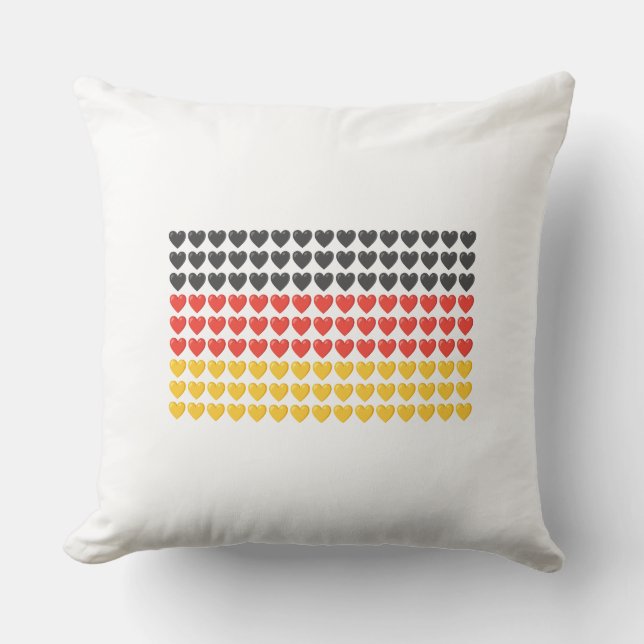 Germany HEARTS FLAG Throw Pillow (Front)