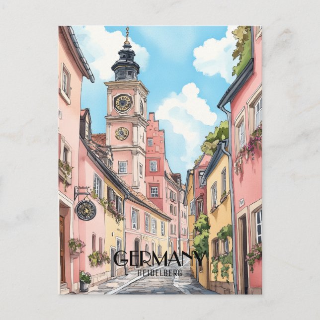 Germany Heidelberg Travel Postcard (Front)