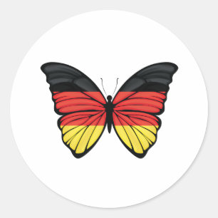 Germany Hypolimnas Butterfly Classic Round Sticker
