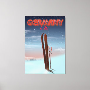 Germany Ice Ski travel poster Canvas Print